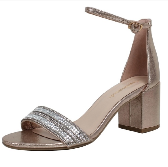 Cityclassified Shoes - City Classified Gold Shimmer Open Toe Ankle Strap Dress Sandal 7.5